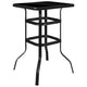 Gray |#| 3 Piece Outdoor Bar Height Set-Glass Patio Bar Table-Gray All-Weather Barstools