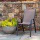 Brown |#| Brown Outdoor Stack Chair with Flex Comfort Material - Patio Stack Chair
