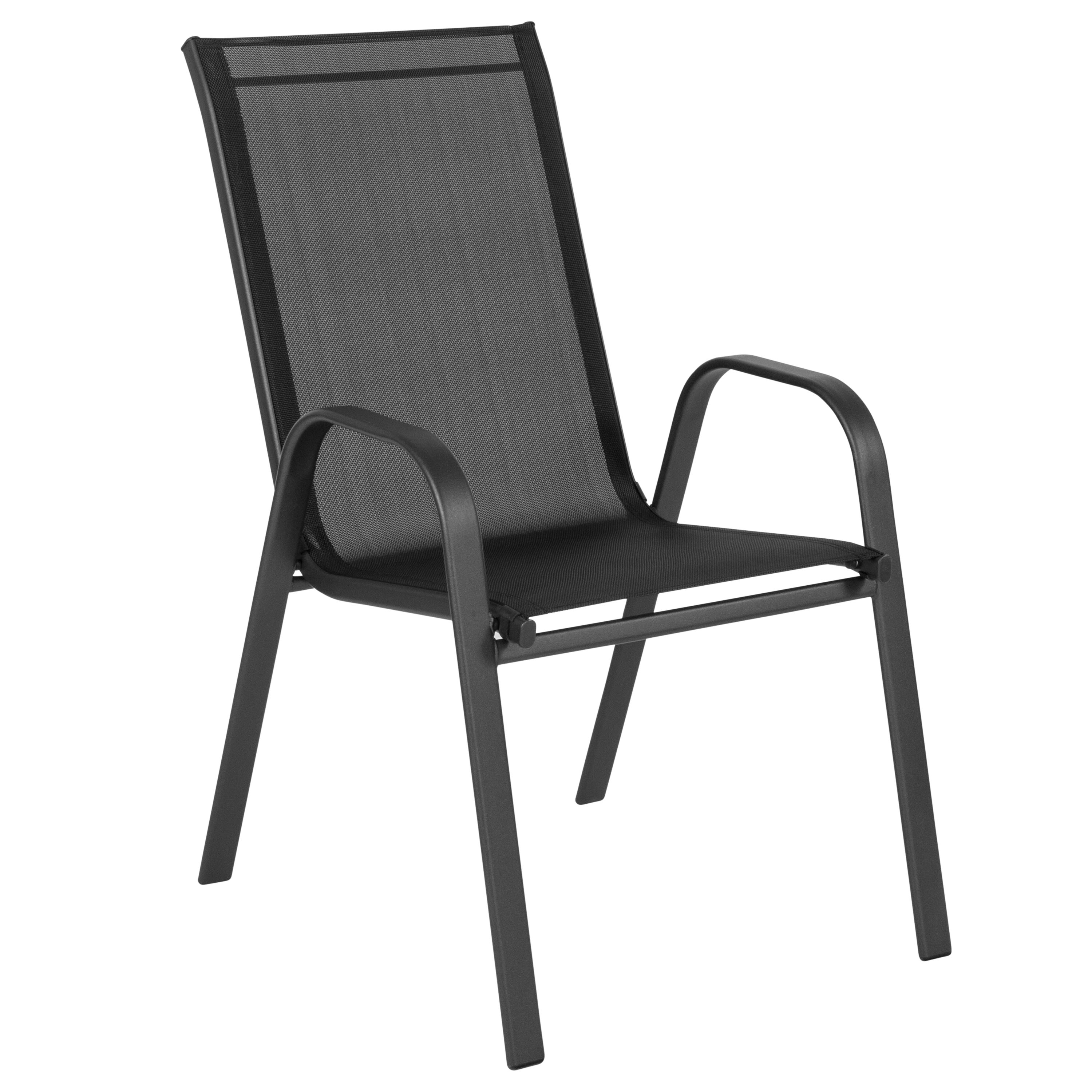 Flash furniture brazos series black outdoor deals stack chair