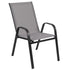 Brazos Series Outdoor Stack Chair with Flex Comfort Material and Metal Frame