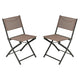 Brown |#| 2 Pack Commercial Outdoor Flex Comfort Folding Chair with Metal Frame in Brown