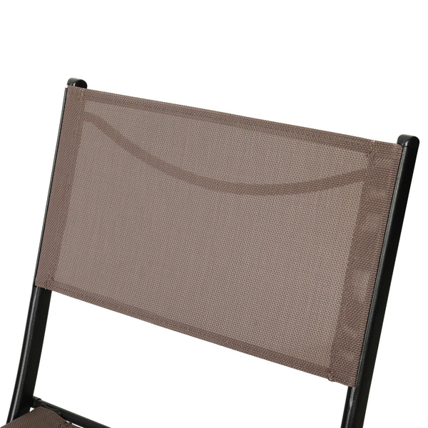 Brown |#| 2 Pack Commercial Outdoor Flex Comfort Folding Chair with Metal Frame in Brown