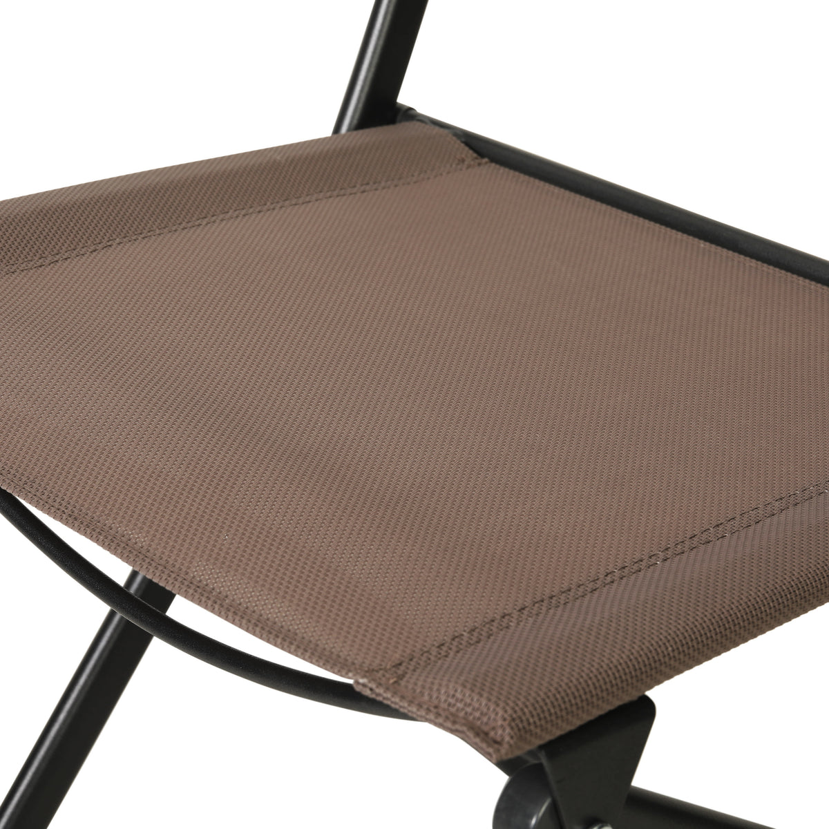 Brown |#| 2 Pack Commercial Outdoor Flex Comfort Folding Chair with Metal Frame in Brown