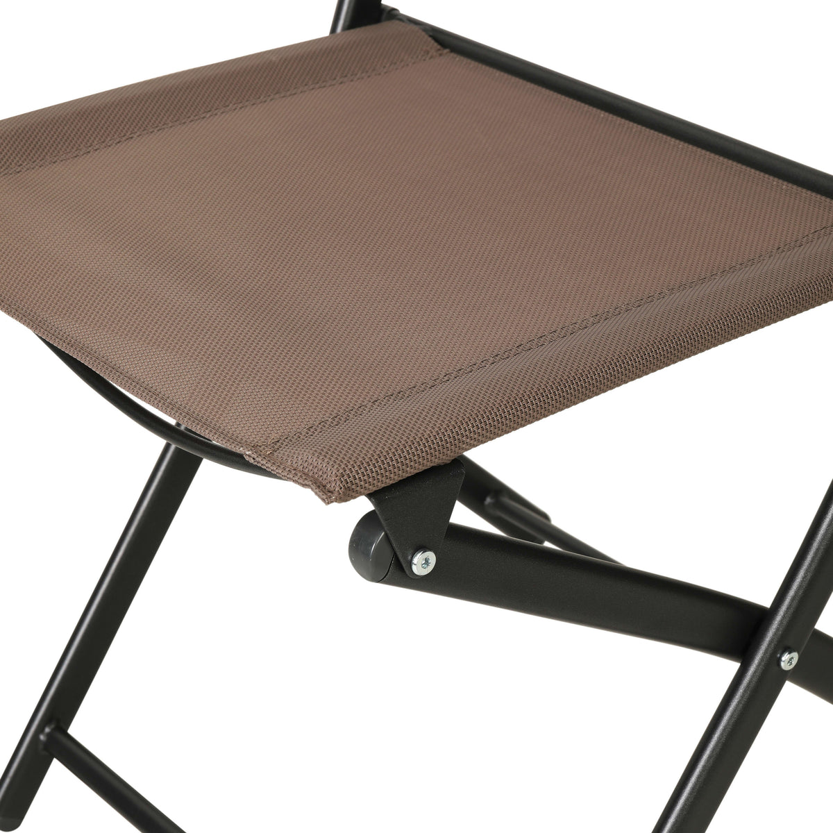 Brown |#| 2 Pack Commercial Outdoor Flex Comfort Folding Chair with Metal Frame in Brown