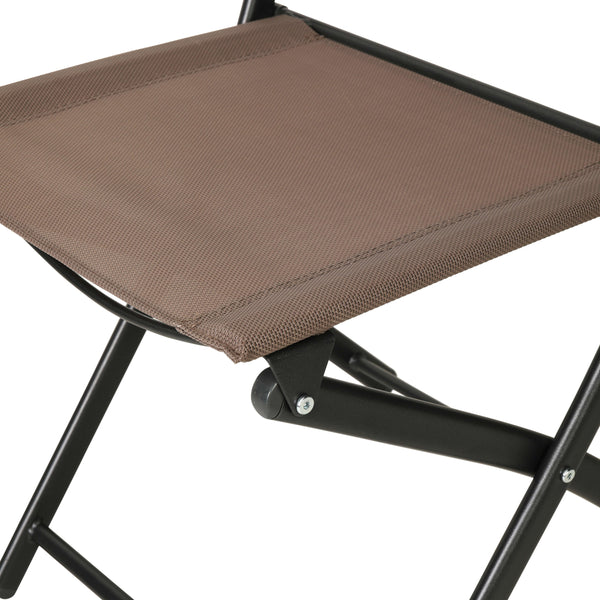 Brown |#| 2 Pack Commercial Outdoor Flex Comfort Folding Chair with Metal Frame in Brown