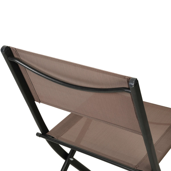Brown |#| 2 Pack Commercial Outdoor Flex Comfort Folding Chair with Metal Frame in Brown