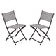Gray |#| 2 Pack Commercial Outdoor Flex Comfort Folding Chair with Metal Frame in Gray