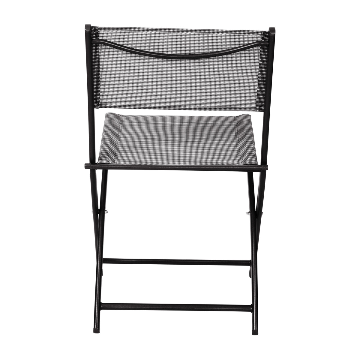 Gray |#| 2 Pack Commercial Outdoor Flex Comfort Folding Chair with Metal Frame in Gray