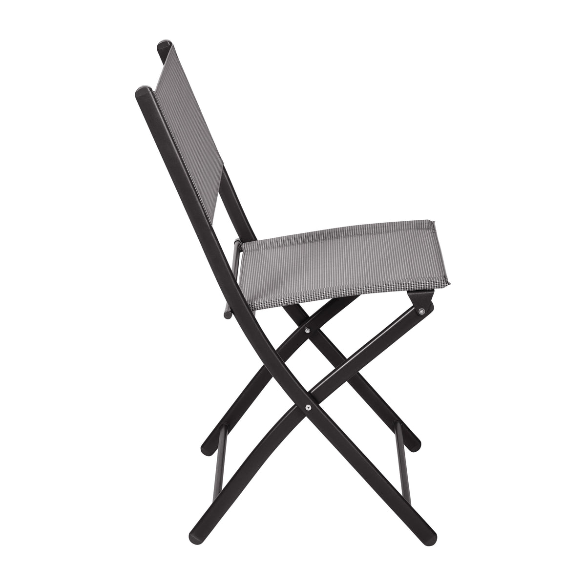 Gray |#| 2 Pack Commercial Outdoor Flex Comfort Folding Chair with Metal Frame in Gray