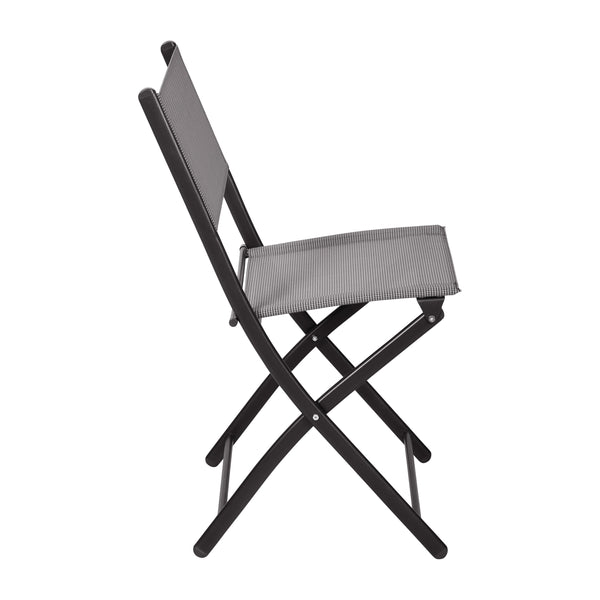Gray |#| 2 Pack Commercial Outdoor Flex Comfort Folding Chair with Metal Frame in Gray