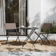 Brown |#| 2 Pack Commercial Outdoor Flex Comfort Folding Chair with Metal Frame in Brown