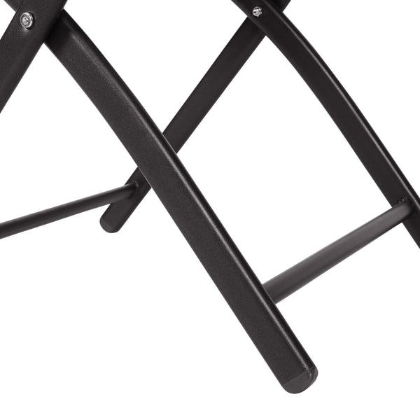 Gray |#| 2 Pack Commercial Outdoor Flex Comfort Folding Chair with Metal Frame in Gray