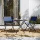 Navy |#| 2 Pack Commercial Outdoor Flex Comfort Folding Chair with Metal Frame in Navy