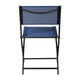 Navy |#| 2 Pack Commercial Outdoor Flex Comfort Folding Chair with Metal Frame in Navy
