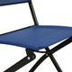 Navy |#| 2 Pack Commercial Outdoor Flex Comfort Folding Chair with Metal Frame in Navy
