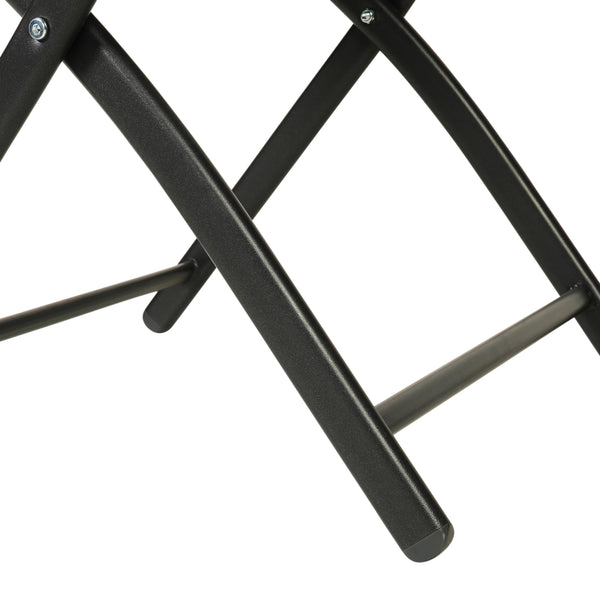 Navy |#| 2 Pack Commercial Outdoor Flex Comfort Folding Chair with Metal Frame in Navy
