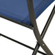 Navy |#| 2 Pack Commercial Outdoor Flex Comfort Folding Chair with Metal Frame in Navy