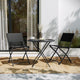 Black |#| 2 Pack Commercial Outdoor Flex Comfort Folding Chair with Metal Frame in Black