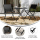 Black |#| 2 Pack Commercial Outdoor Flex Comfort Folding Chair with Metal Frame in Black