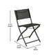 Black |#| 2 Pack Commercial Outdoor Flex Comfort Folding Chair with Metal Frame in Black