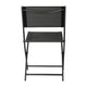 Black |#| 2 Pack Commercial Outdoor Flex Comfort Folding Chair with Metal Frame in Black