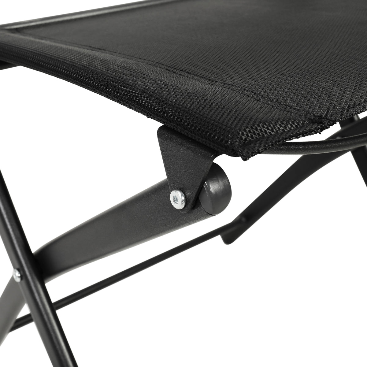 Black |#| 2 Pack Commercial Outdoor Flex Comfort Folding Chair with Metal Frame in Black