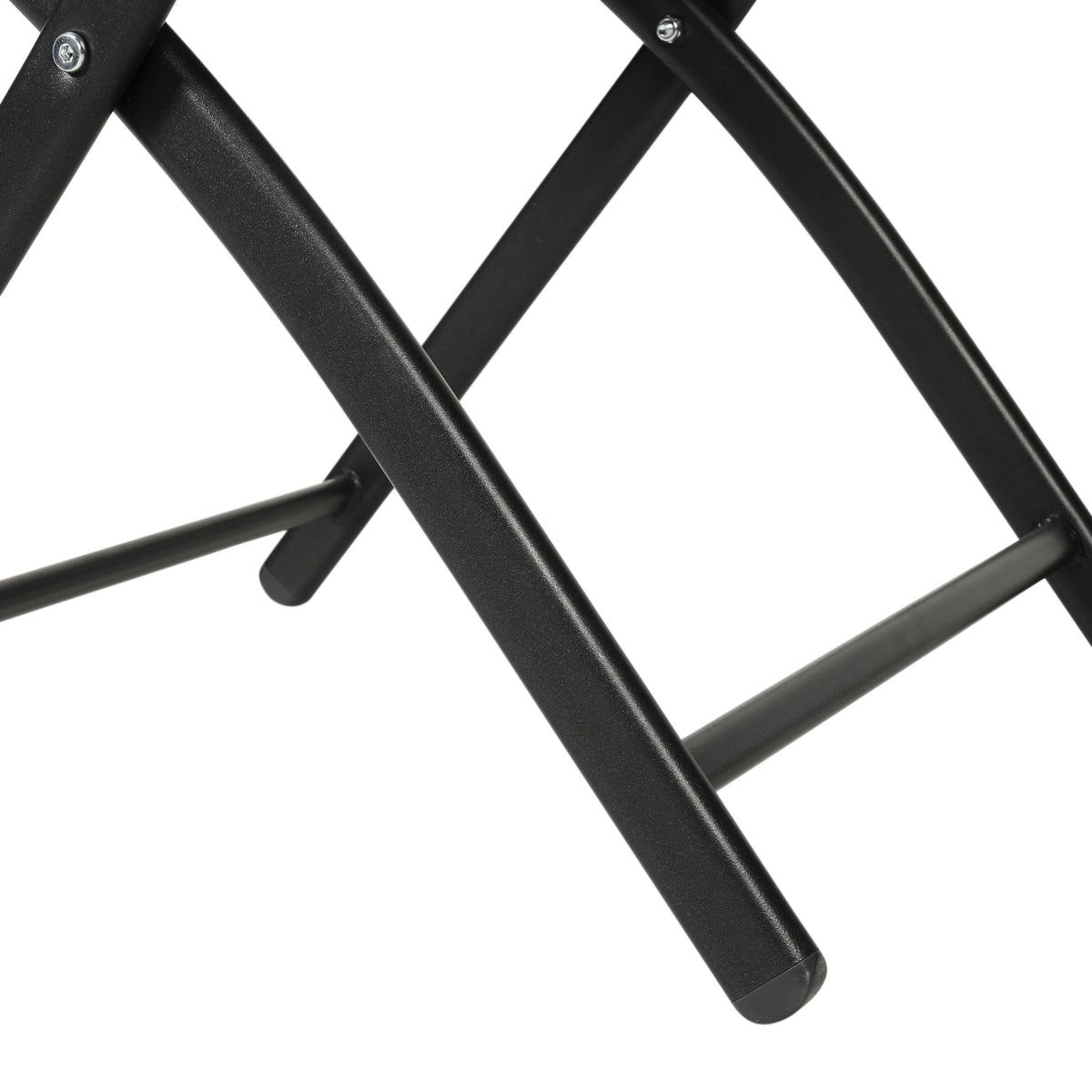 Black |#| 2 Pack Commercial Outdoor Flex Comfort Folding Chair with Metal Frame in Black