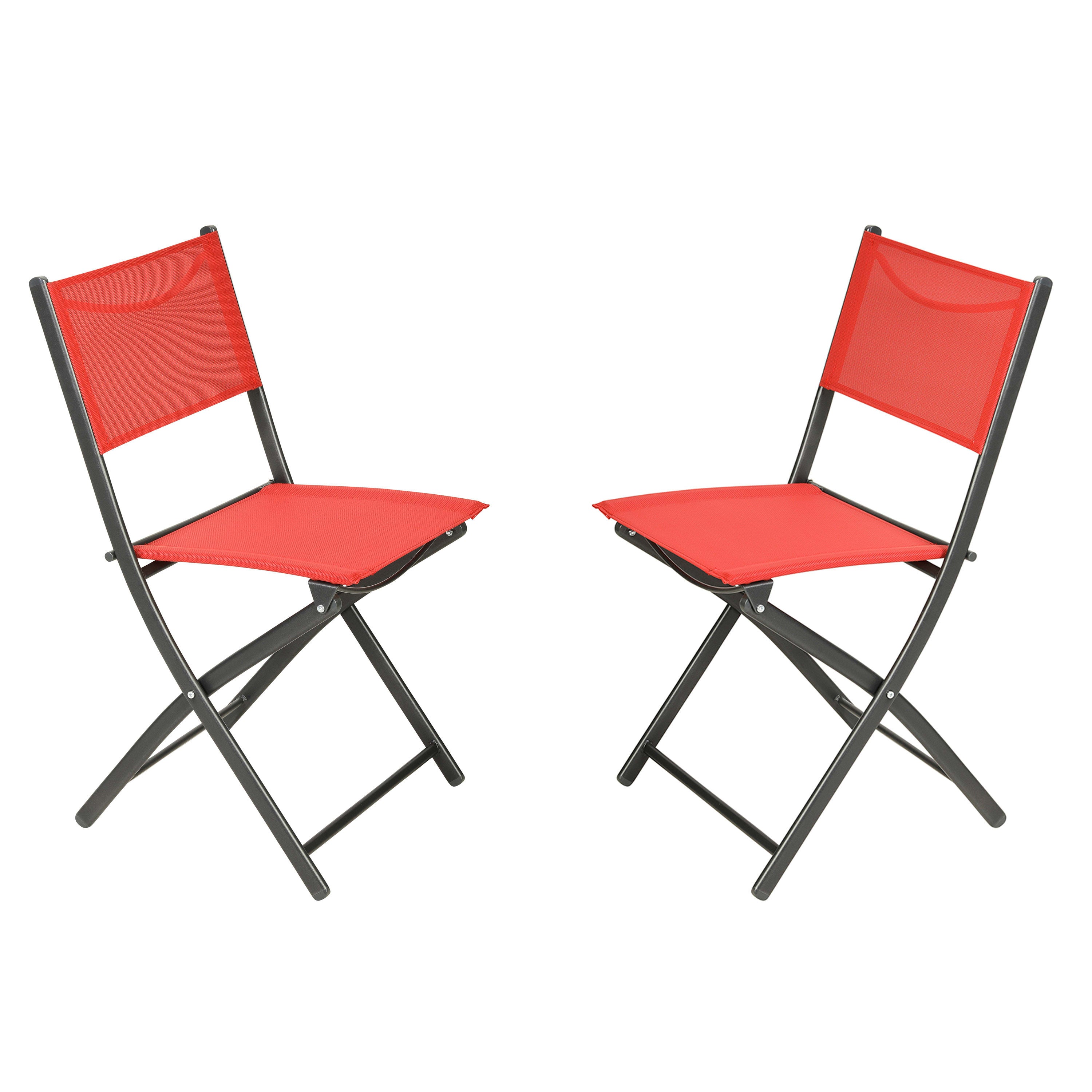 red folding outdoor chairs