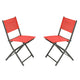 Red |#| 2 Pack Commercial Outdoor Flex Comfort Folding Chair with Metal Frame in Red