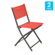 Red |#| 2 Pack Commercial Outdoor Flex Comfort Folding Chair with Metal Frame in Red