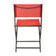 Red |#| 2 Pack Commercial Outdoor Flex Comfort Folding Chair with Metal Frame in Red