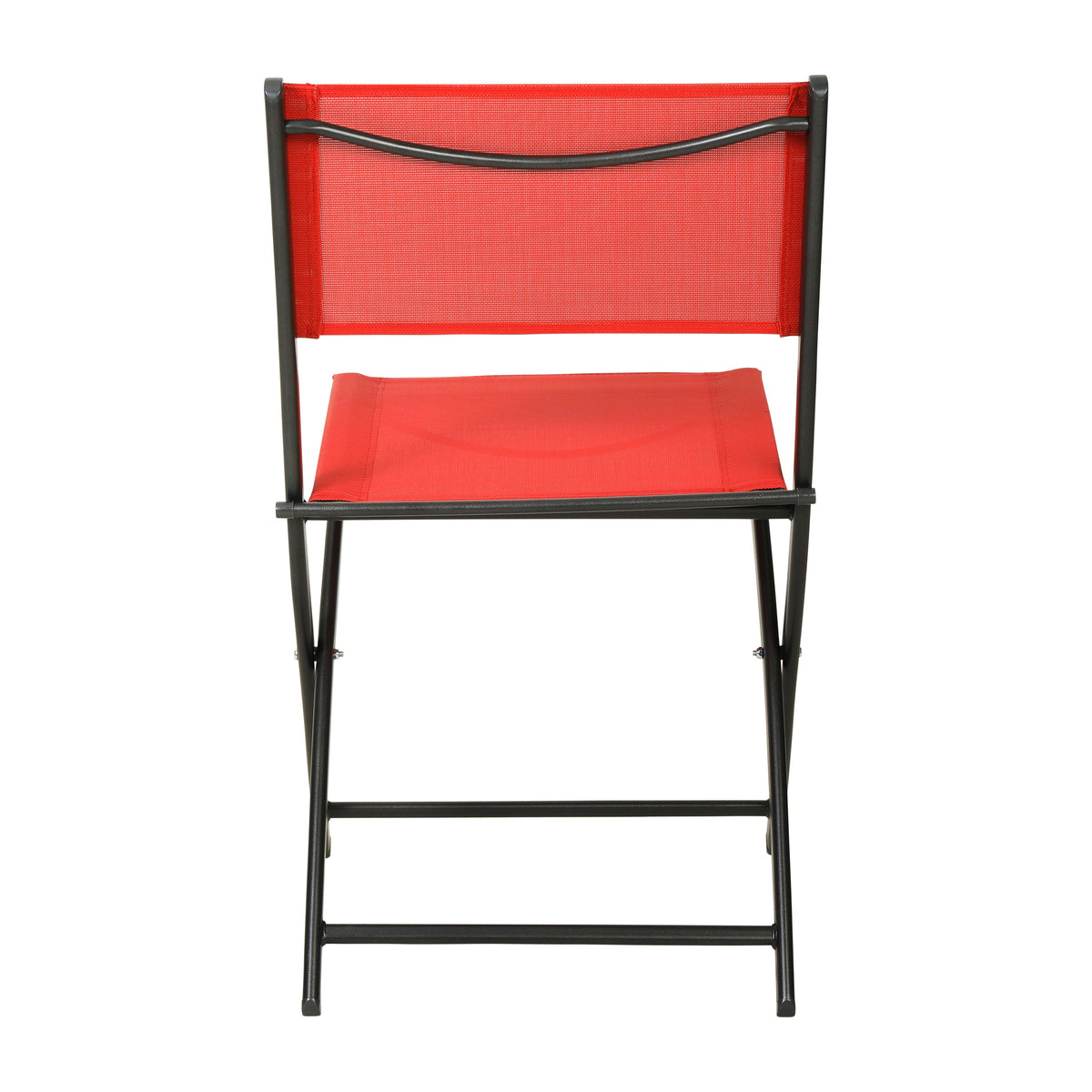 Red |#| 2 Pack Commercial Outdoor Flex Comfort Folding Chair with Metal Frame in Red