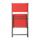 Red |#| 2 Pack Commercial Outdoor Flex Comfort Folding Chair with Metal Frame in Red