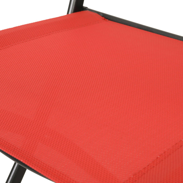 Red |#| 2 Pack Commercial Outdoor Flex Comfort Folding Chair with Metal Frame in Red