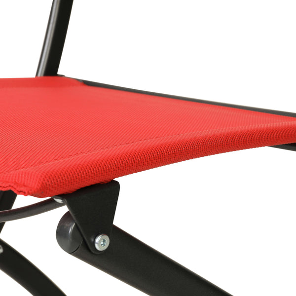 Red |#| 2 Pack Commercial Outdoor Flex Comfort Folding Chair with Metal Frame in Red