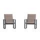 Brown |#| Set of 2 All Weather Flex Comfort Rocking Chairs with Metal Frames-Brown/Black