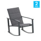 Black |#| Set of 2 All Weather Flex Comfort Rocking Chairs with Metal Frames-Black/Black