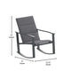 Black |#| Set of 2 All Weather Flex Comfort Rocking Chairs with Metal Frames-Black/Black