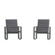 Black |#| Set of 2 All Weather Flex Comfort Rocking Chairs with Metal Frames-Black/Black