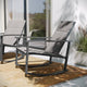 Gray |#| Set of 2 All Weather Flex Comfort Rocking Chairs with Metal Frames-Gray/Black