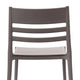 Gray |#| Commercial All-Weather Gray Resin Patio Stack Chair with Slatted Backrest