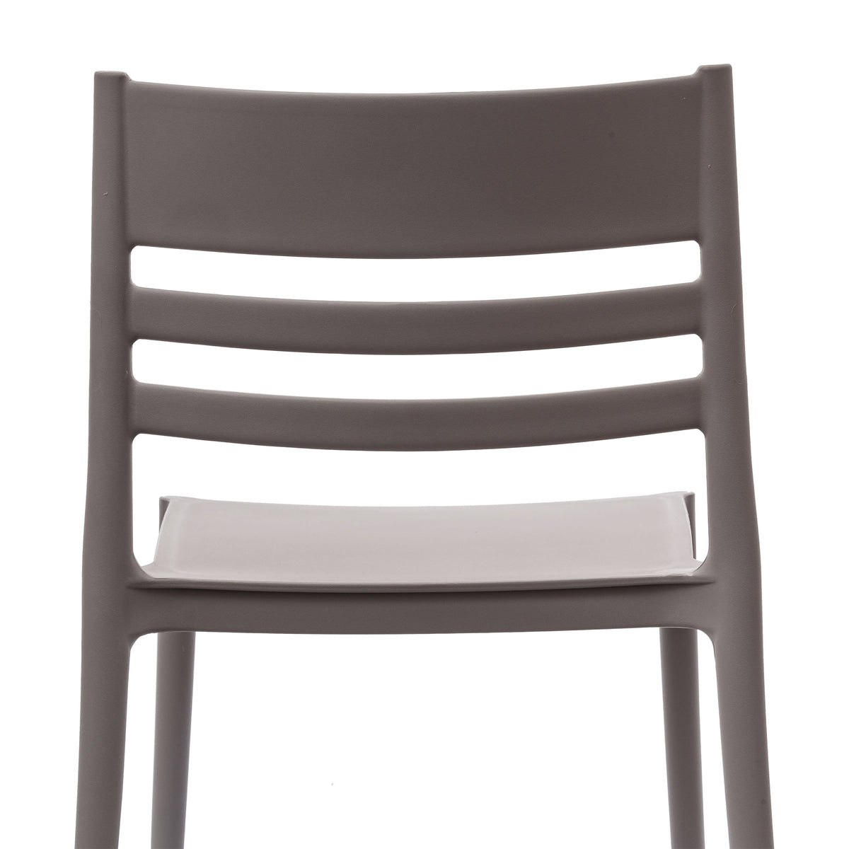Gray |#| Commercial All-Weather Gray Resin Patio Stack Chair with Slatted Backrest