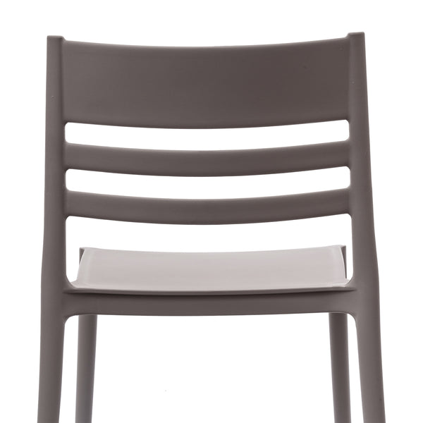 Gray |#| Commercial All-Weather Gray Resin Patio Stack Chair with Slatted Backrest