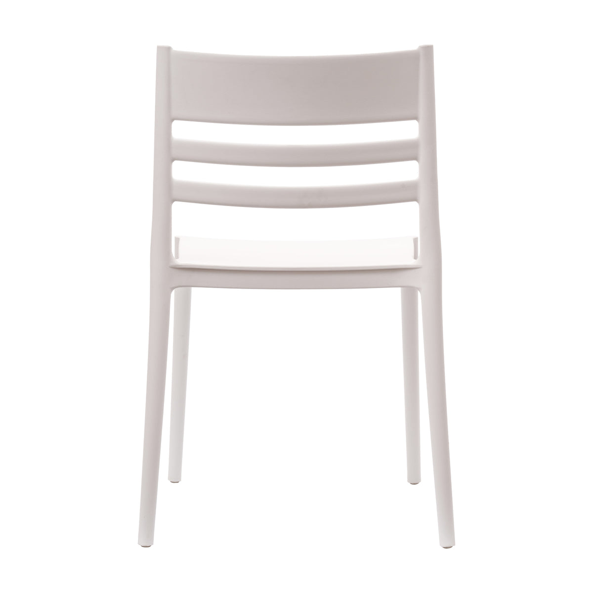 White |#| Commercial All-Weather White Resin Patio Stack Chair with Slatted Backrest