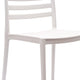 White |#| Commercial All-Weather White Resin Patio Stack Chair with Slatted Backrest