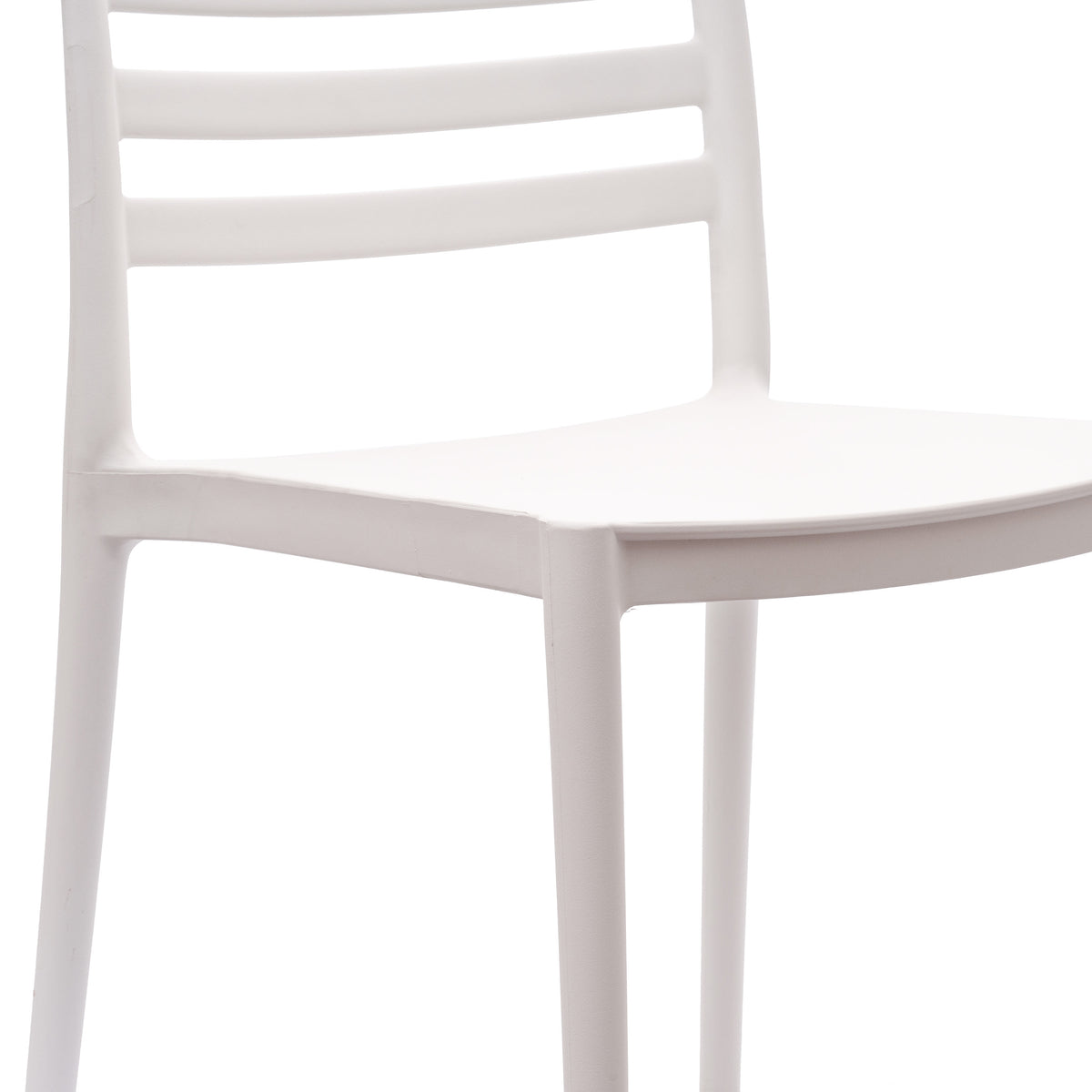 White |#| Commercial All-Weather White Resin Patio Stack Chair with Slatted Backrest