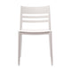 White |#| Commercial All-Weather White Resin Patio Stack Chair with Slatted Backrest