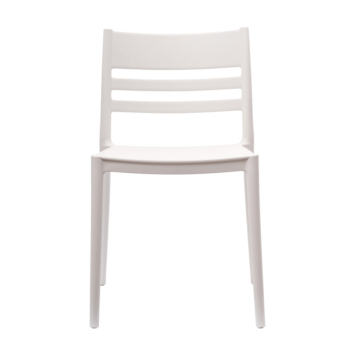 White |#| Commercial All-Weather White Resin Patio Stack Chair with Slatted Backrest