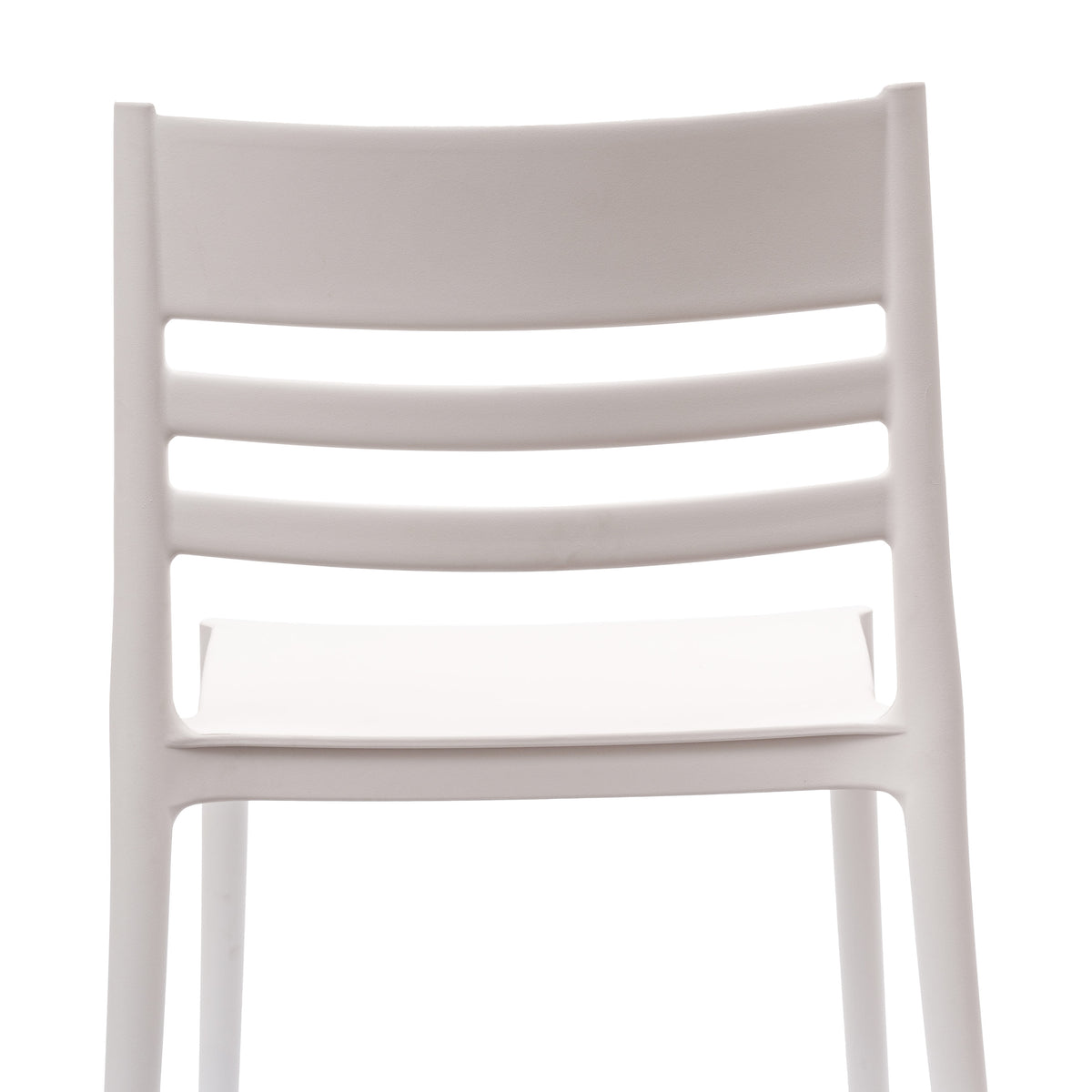 White |#| Commercial All-Weather White Resin Patio Stack Chair with Slatted Backrest