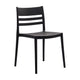 Black |#| Commercial All-Weather Resin Patio Stack Chair with Slatted Backrest